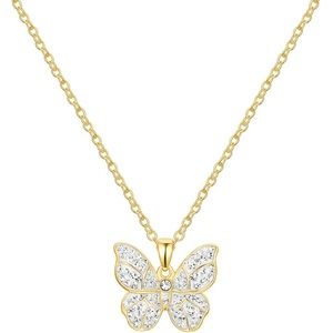 14k Gold Plated Butterfly Pendant Necklace GIFT BOX Valentines Anniversary